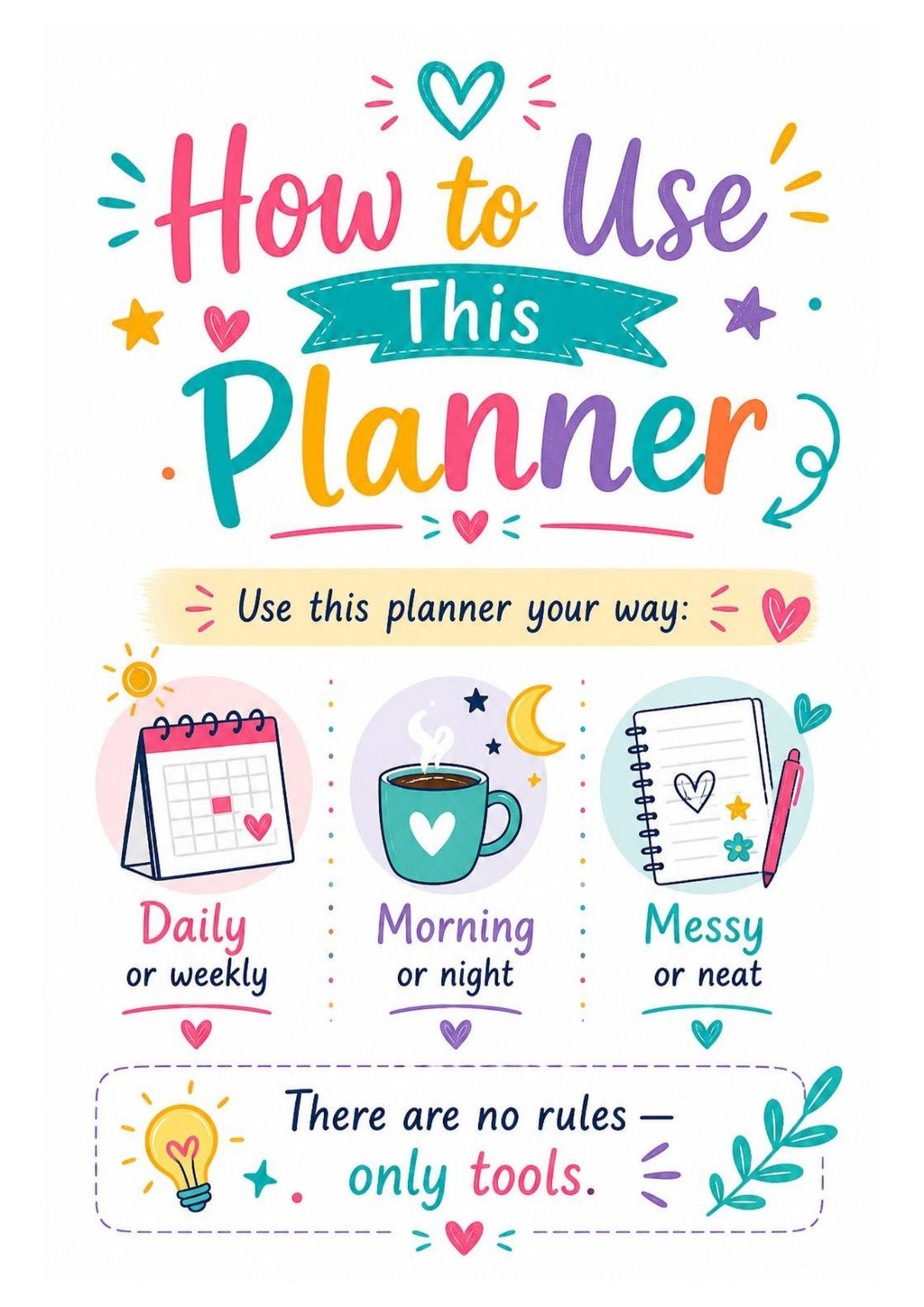 ADHD Calm Planner | Printable Digital Daily Planner PDF