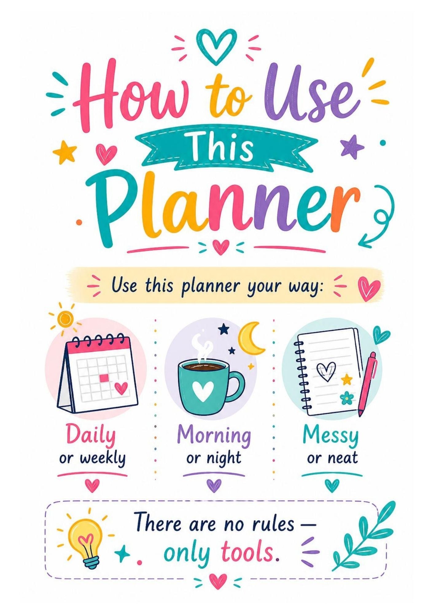 ADHD Calm Planner | Printable Digital Daily Planner PDF