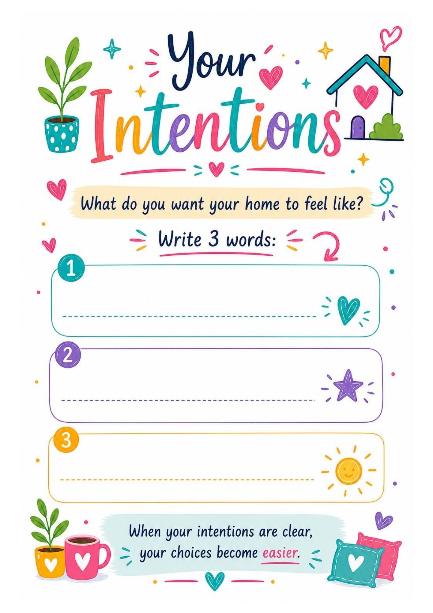 ADHD Calm Planner | Printable Digital Daily Planner PDF