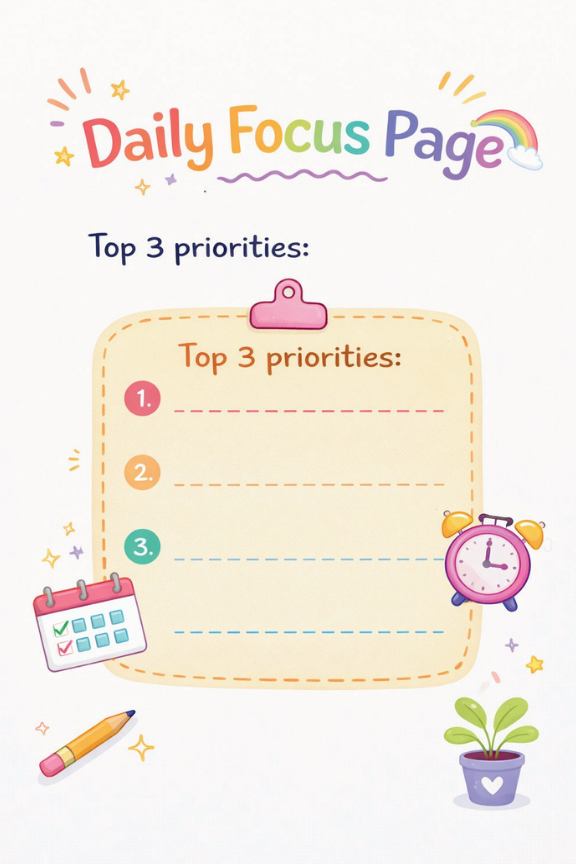 Daily Productivity & Self-Care Journal Printable