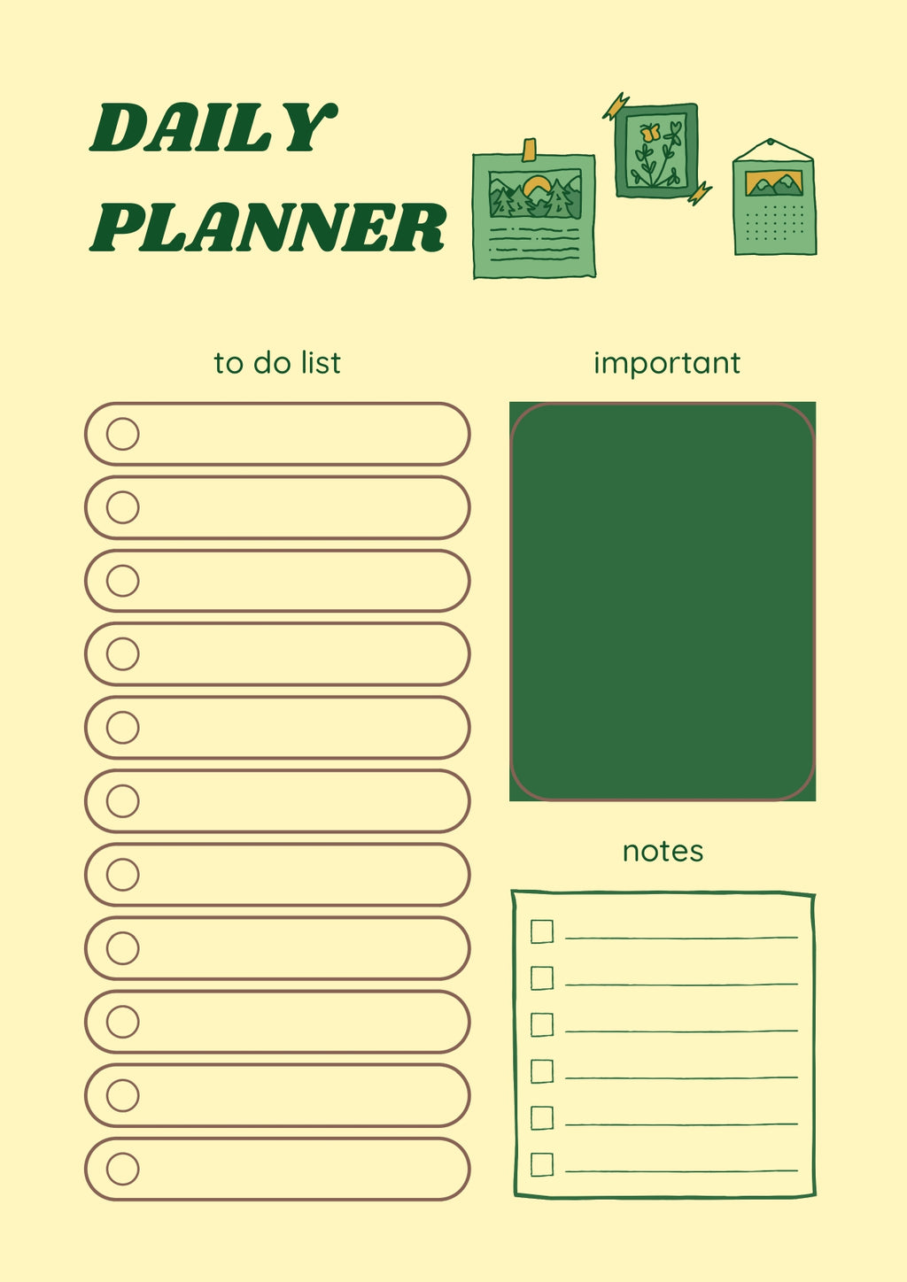 Aesthetic Daily Planner Printable PDF | Digital Daily Planner, To Do List, Productivity Planner, Instant Download